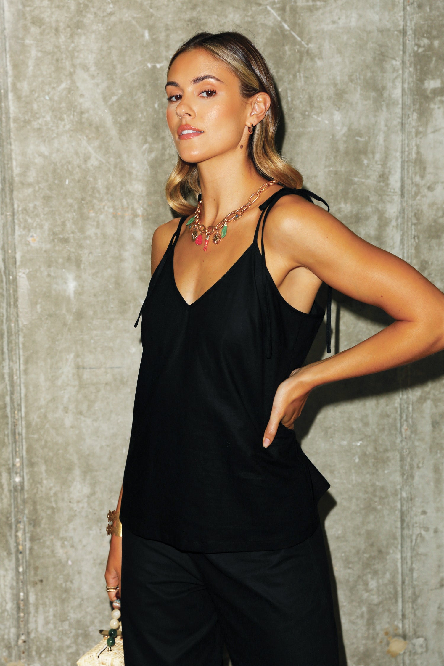 Black Cotton Linen Cami Top – Never Fully Dressed