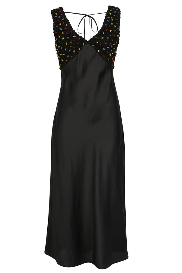 Black Beaded Allegra Dress