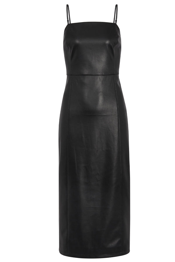 Black Vegan Leather Louise Dress – Never Fully Dressed