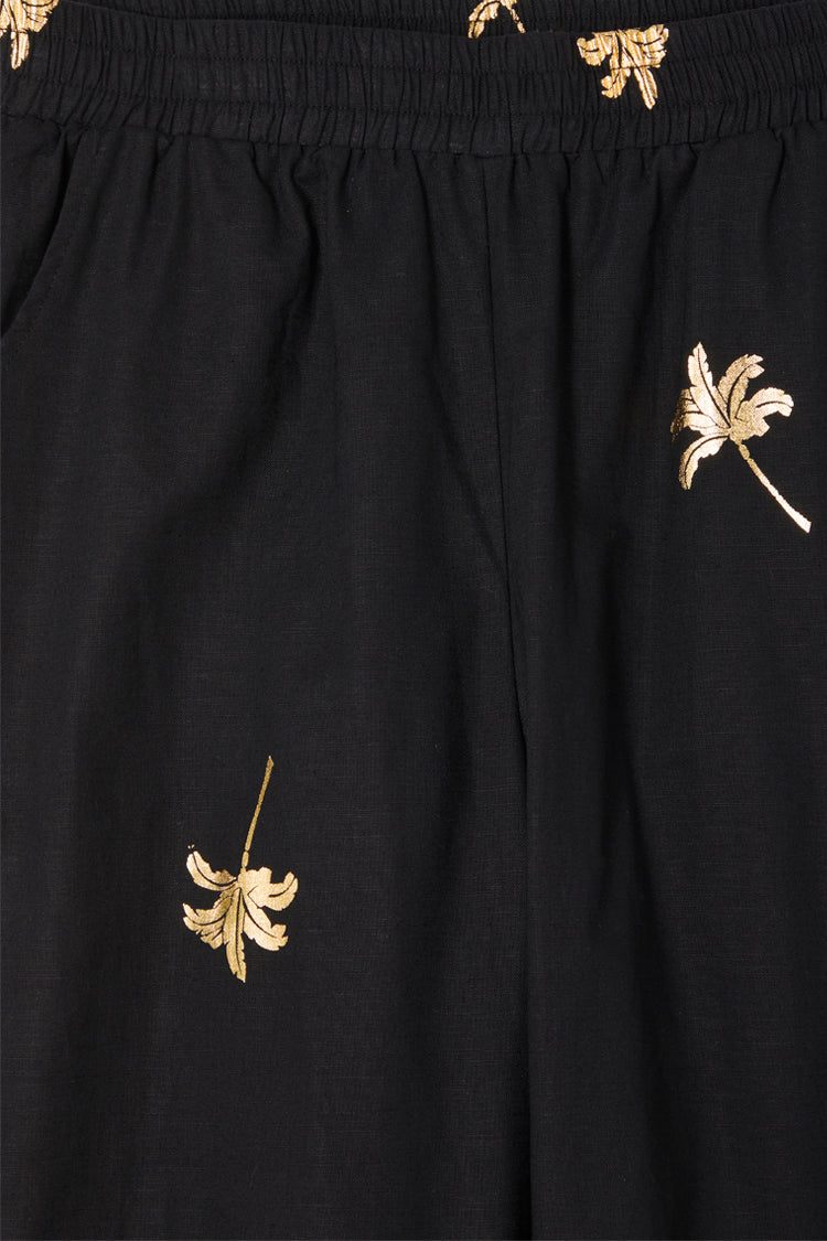 Black with Gold Palm Fleck Trousers – Never Fully Dressed