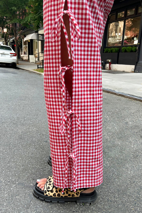 Red Gingham Trouser – Never Fully Dressed
