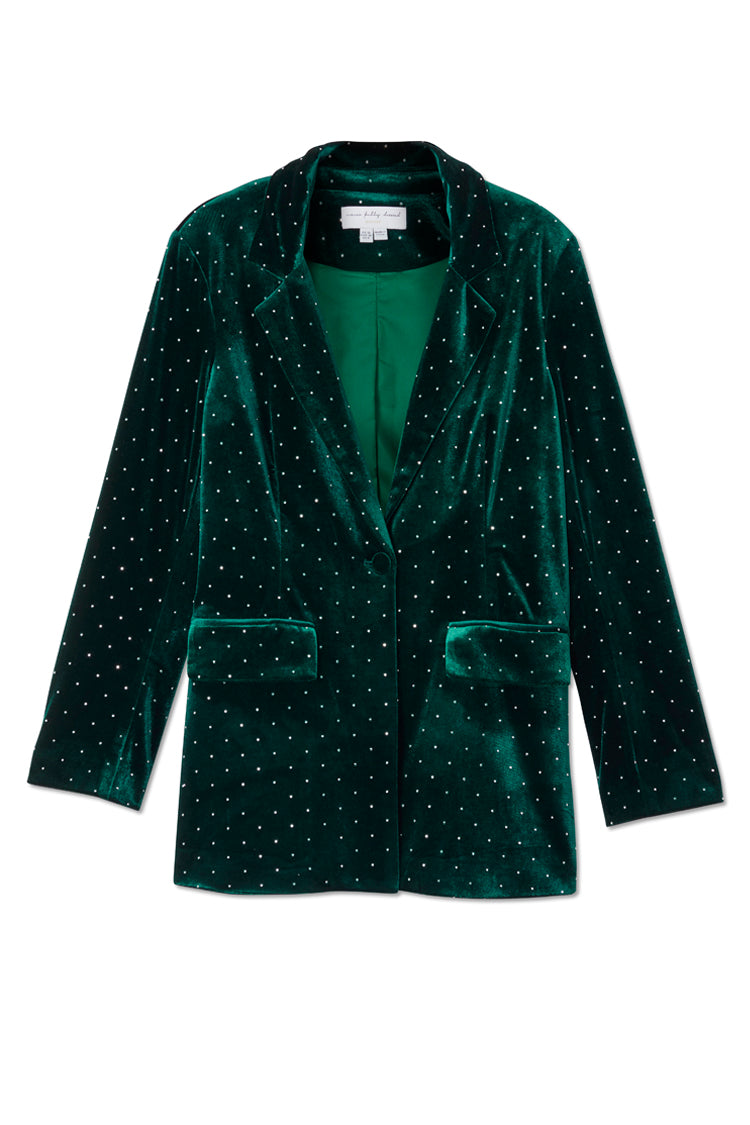 Emerald Velvet Quinn Blazer – Never Fully Dressed