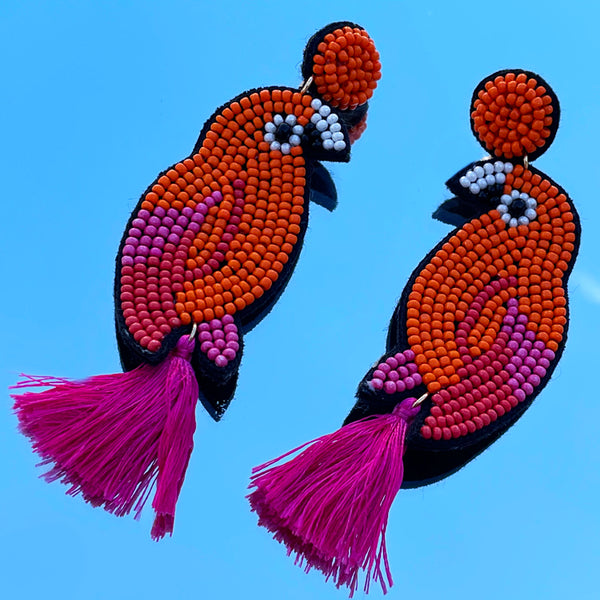 Beaded on sale parrot earrings