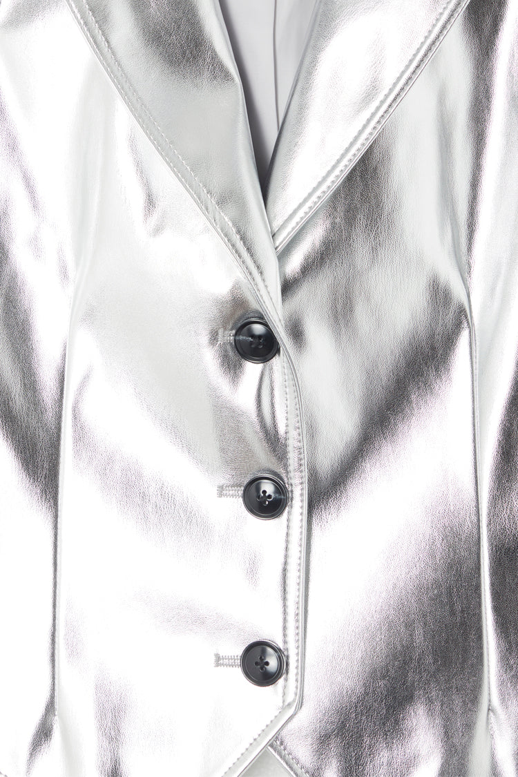 Metallic silver hot sale suit jacket