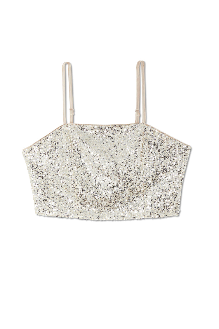 Indigo - Silver Cut Out Sequin Crop Top – Miss G Couture