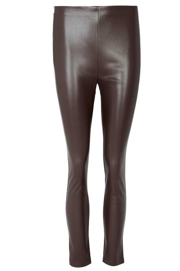 Chocolate brown leather leggings